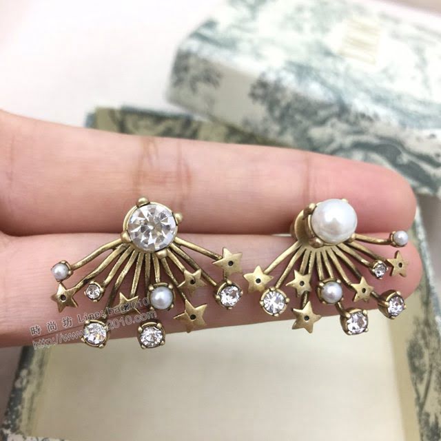 Dior飾品 迪奧經典熱銷款星星珍珠扇形耳釘耳環  zgd1465